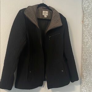 St. John's Bay Black and Gray Quilted Women's Puffer Jacket XL